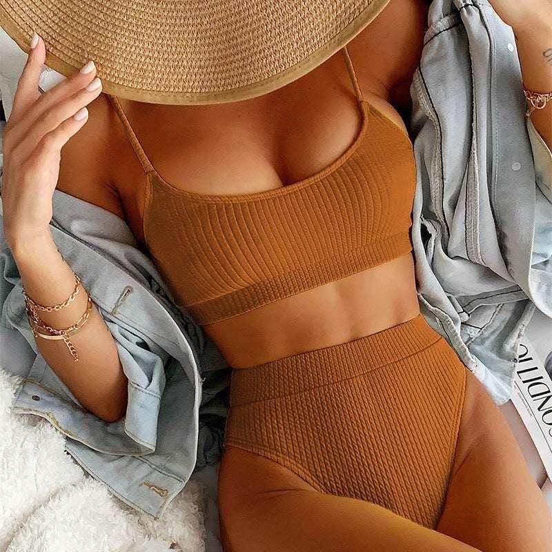 Ribbed High Waist Bikini Set – Push-Up, Sexy Cut | S–XL - ZA-Zola