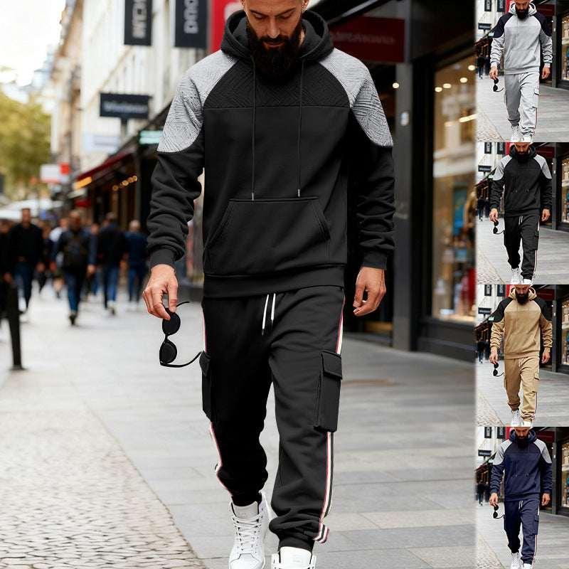 Color-block Hoodie Sweatpants Set | Casual Comfort - ZA-Zola