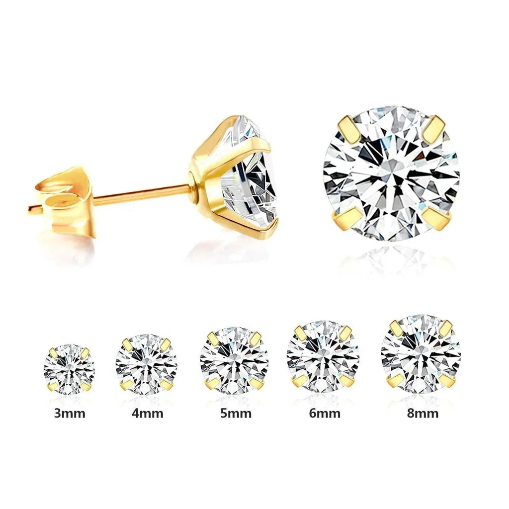 White Diamond Stud Earrings for Everyday Elegance - ZA-Zola