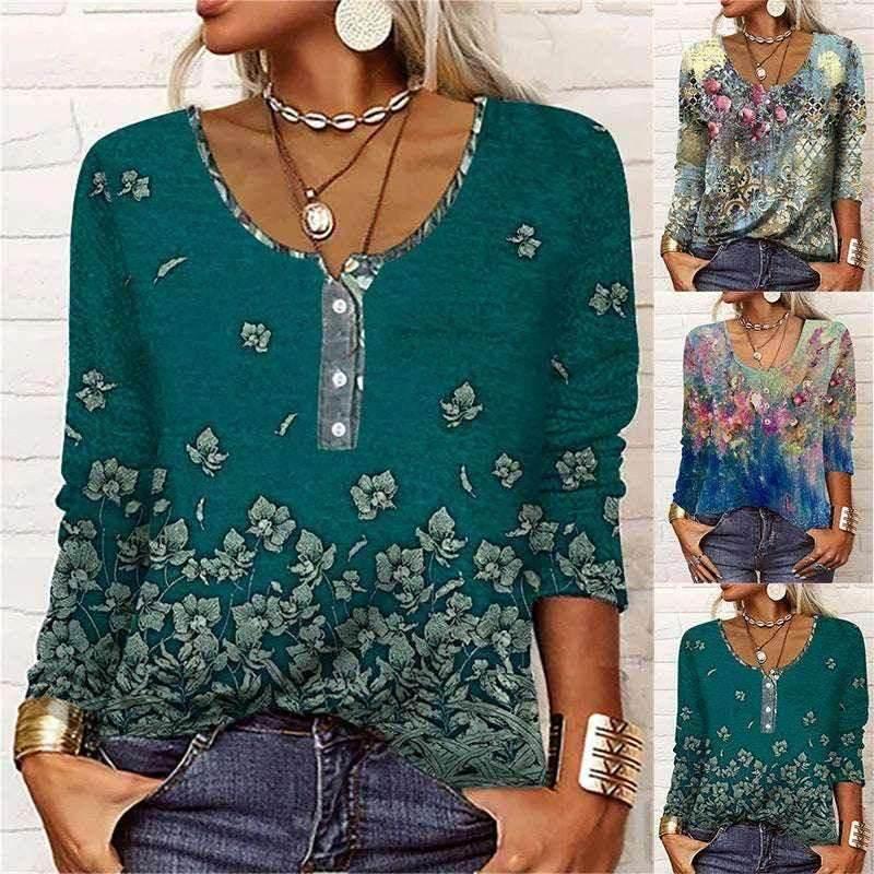 Personalized Floral T-Shirt – Long Sleeve Pullover - ZA-Zola