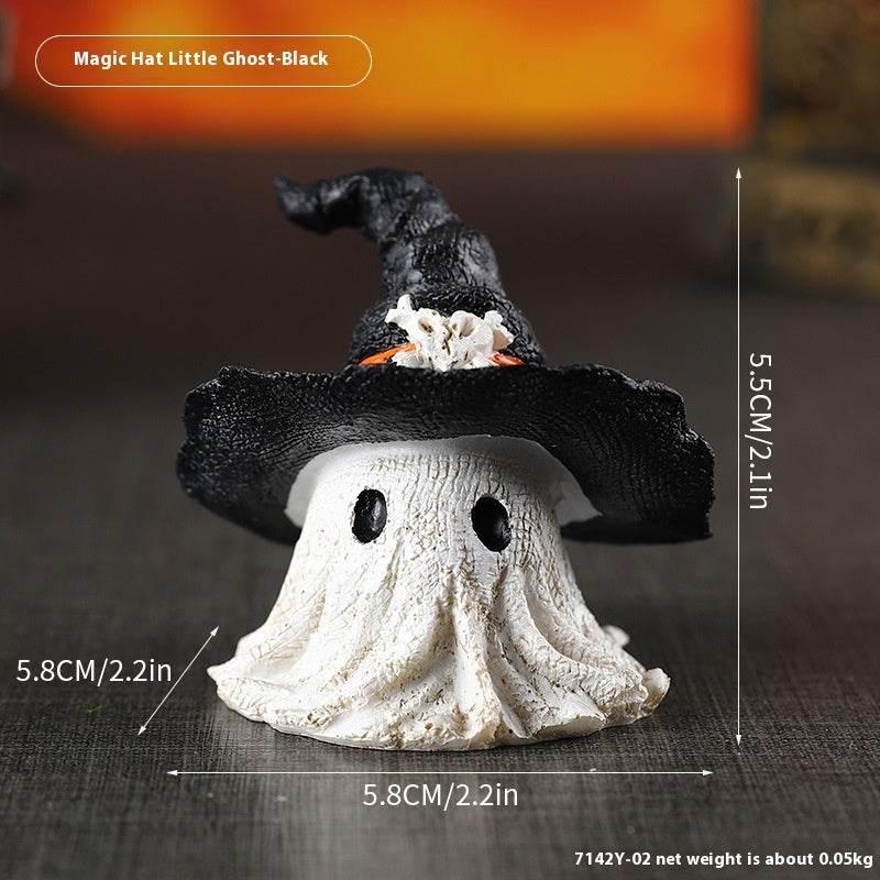 ZA-Zola Resin Halloween Wizard Hat Ghost Ornament - ZA-Zola