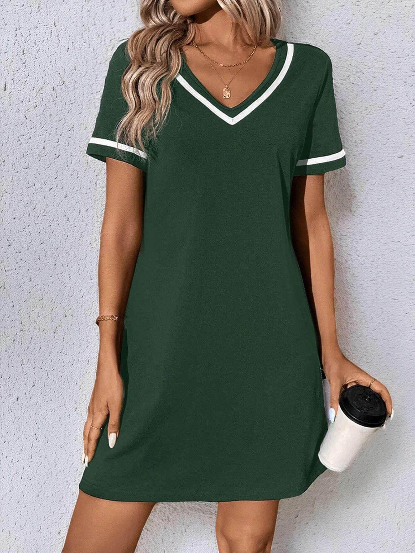 V-Neck Casual Short Sleeve Dress for Women - ZA-Zola