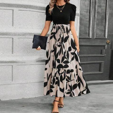 Elegant Floral A-Line Vacation Dress - ZA-Zola
