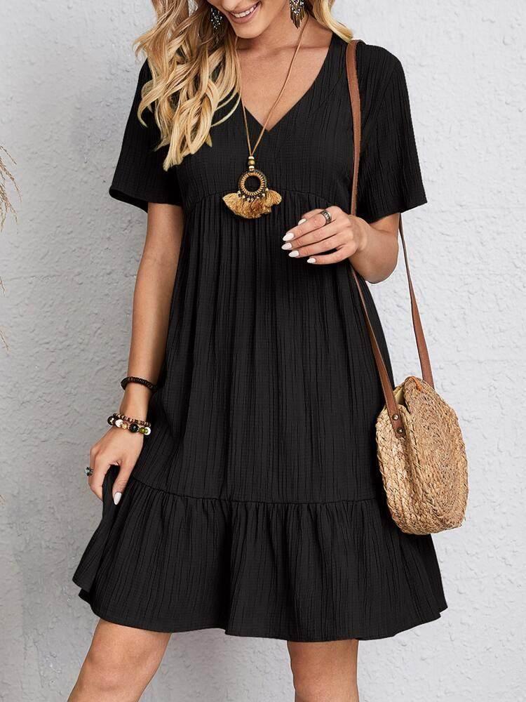 Ruffled V-Neck Summer Dress for Women - ZA-Zola