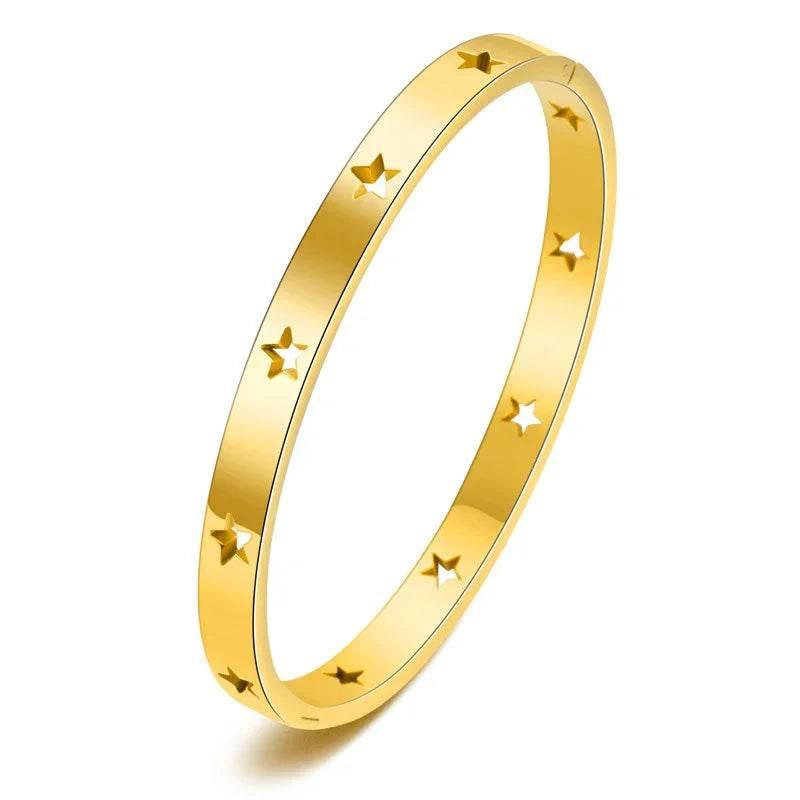 Hollow Pentagram Titanium Steel Bracelet | Unisex Design - ZA-Zola
