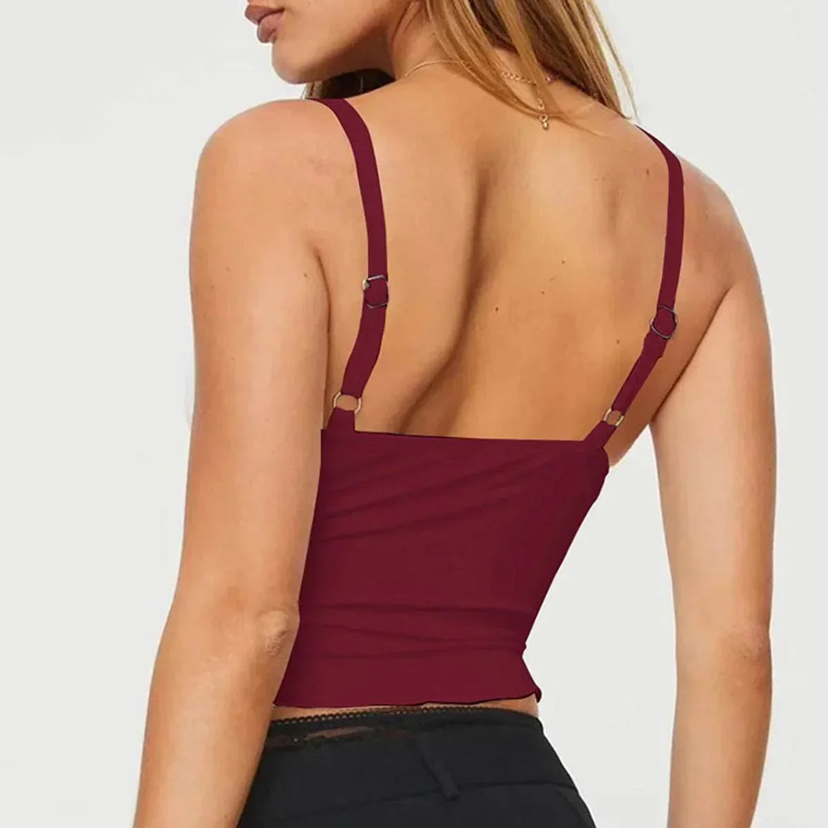 Bow Backless Camisole Tank – Slim Fit Crop Top - ZA-Zola