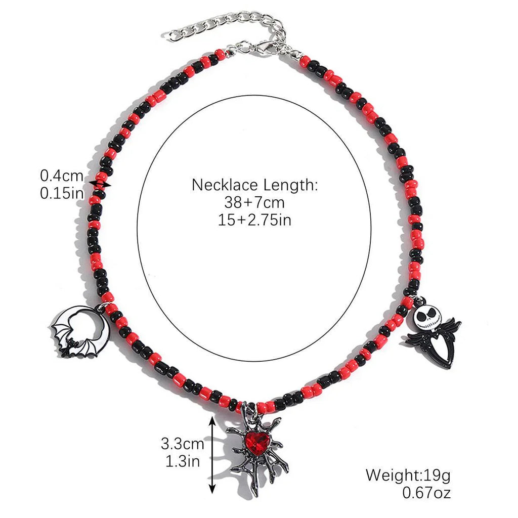 ZA-Zola Halloween Bat Ghost Skull Necklace - ZA-Zola