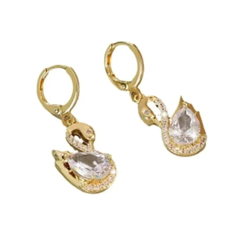 Sweet Swan Rhinestone Earrings for Women – Trendy - ZA-Zola