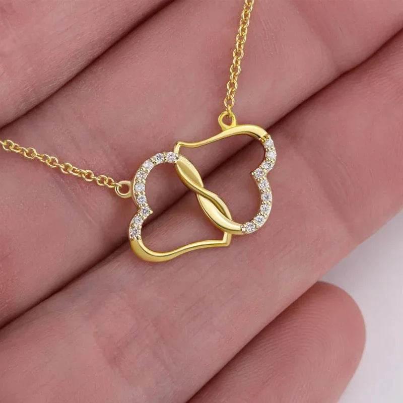 Shop Double Heart Zircon Necklace – Perfect Gift Now! - ZA-Zola