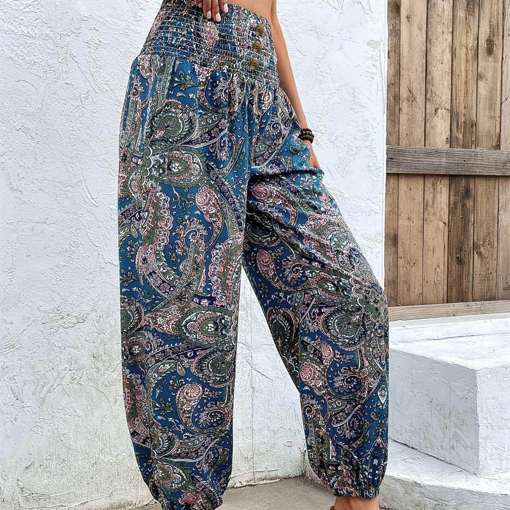 High Waist Loose Print Trousers for Women - ZA-Zola
