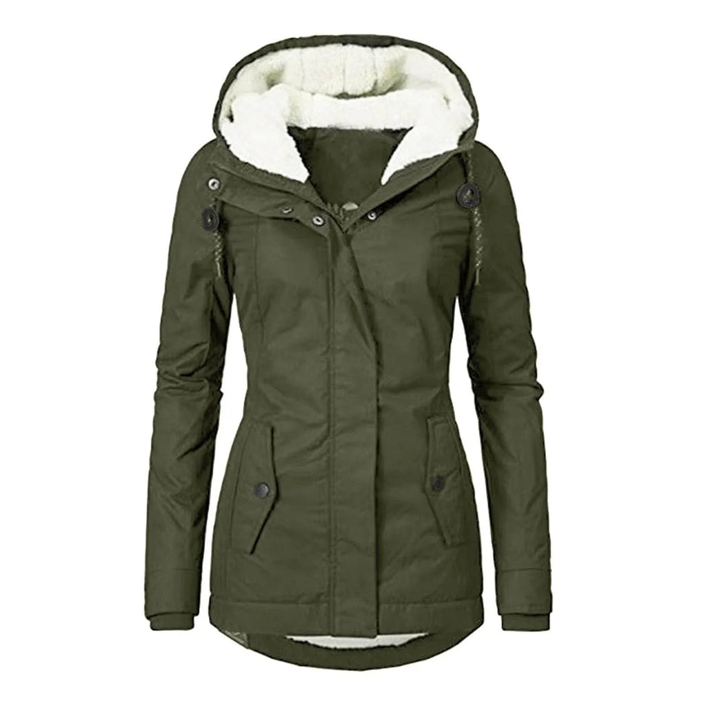 Warm Winter Hooded Jacket | Fleece Zip-Up Women's Casual Coat - ZA-Zola