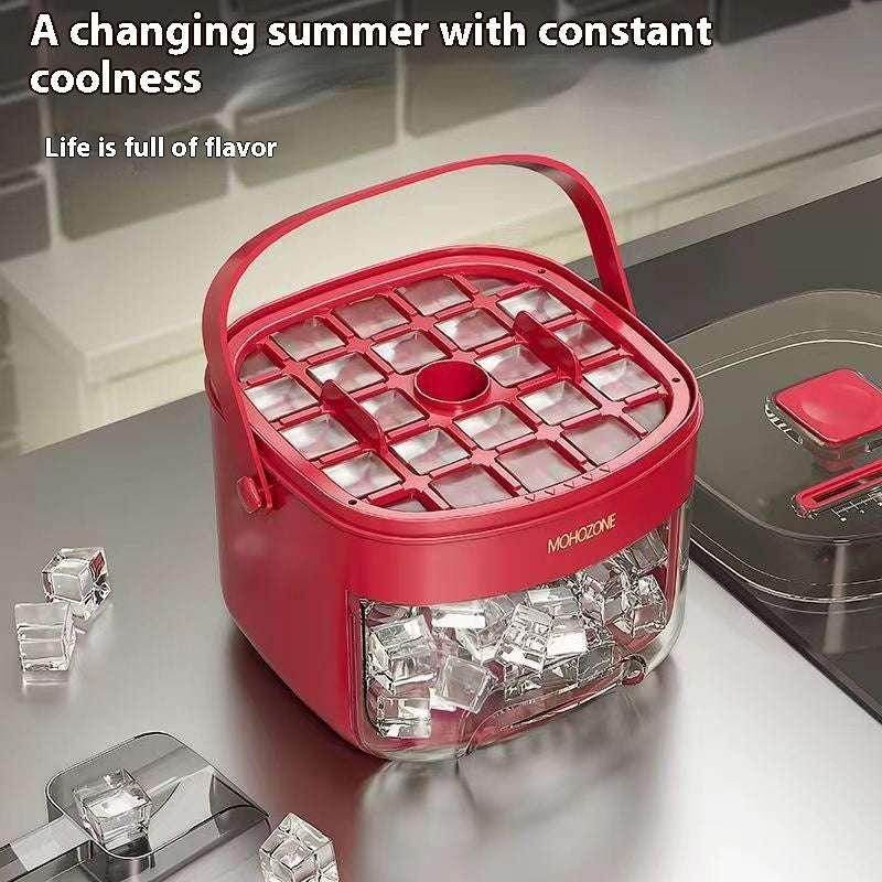 Portable 48-Grid Ice Tray & Bucket – 2L Capacity - ZA-Zola