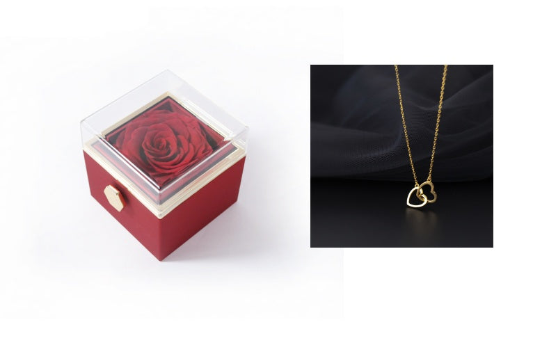 Fashion Acrylic Rotating Rose Jewelry Box | Elegant Gift Box