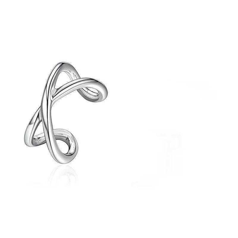 S925 Geometric Cross Ear Clip – Korean Style Jewelry - ZA-Zola