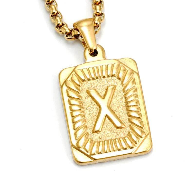18K Gold Letter Pendant Pearl Chain Necklace - ZA-Zola