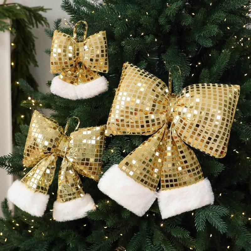 Mirror Bow Christmas Decoration for Tree | Gold, Silver & Red - ZA-Zola