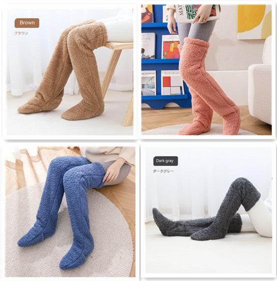 Comfort Over Knee High Fuzzy Socks – Warm Winter Stockings - ZA-Zola