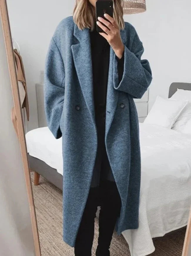 Women Woolen Trench Coat Long Thick Winter - ZA-Zola
