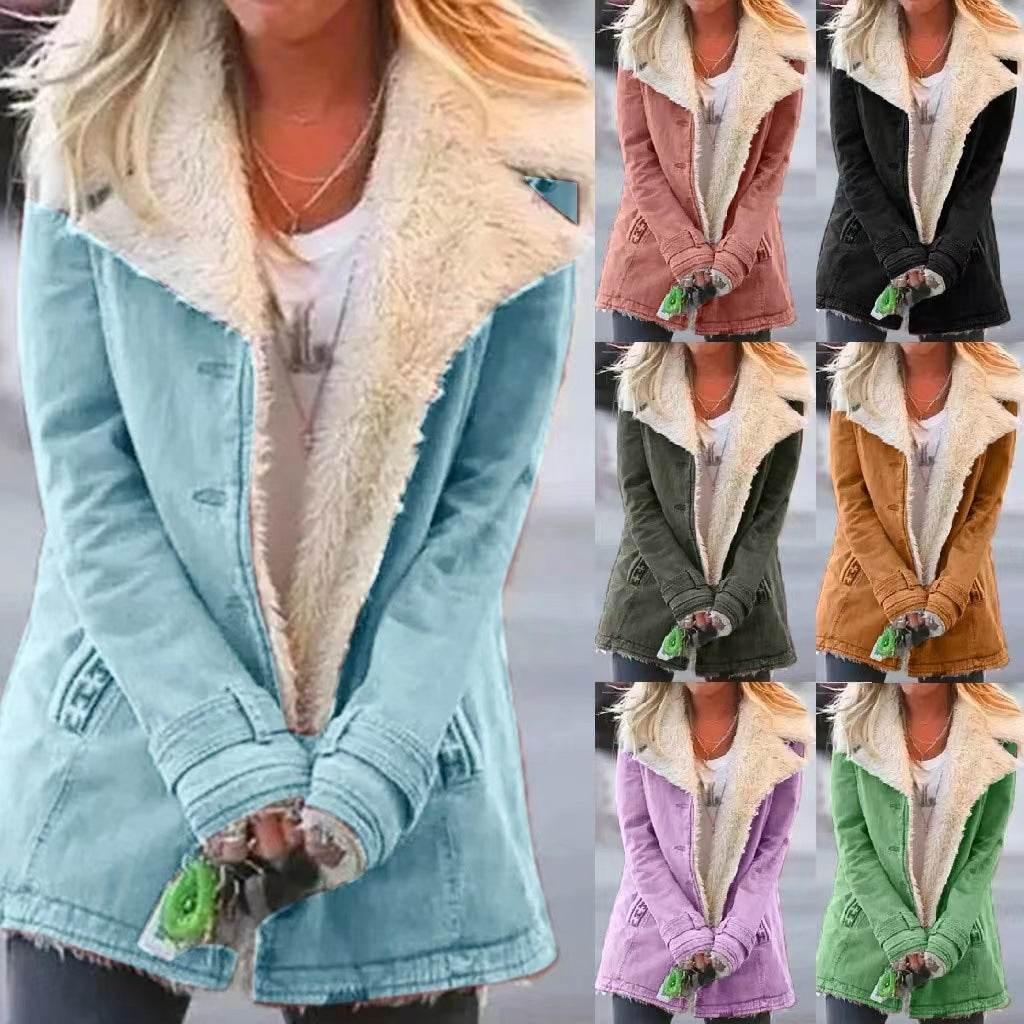 Women Winter Warm Coat – Elegant Slim Lapel Outerwear - ZA-Zola