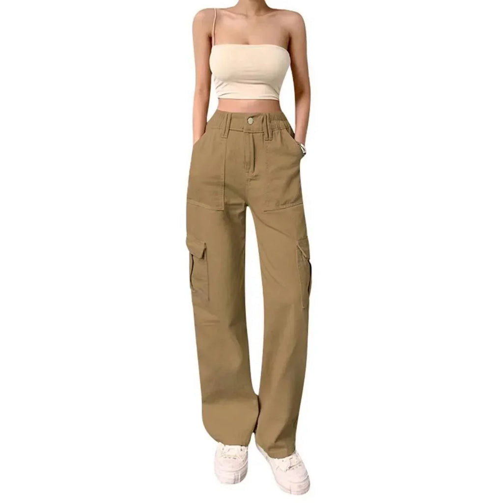 High Waist Workwear Jeans with Pockets - ZA-Zola