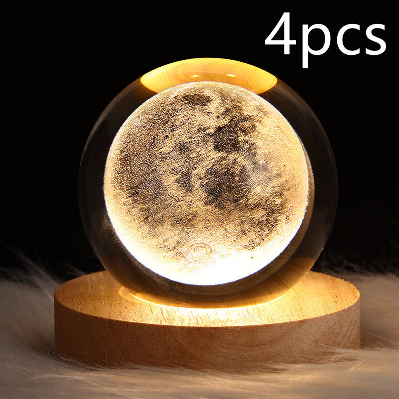 LED Galaxy Crystal Ball Night Light 3D Planet Moon Lamp | ZA-Zola
