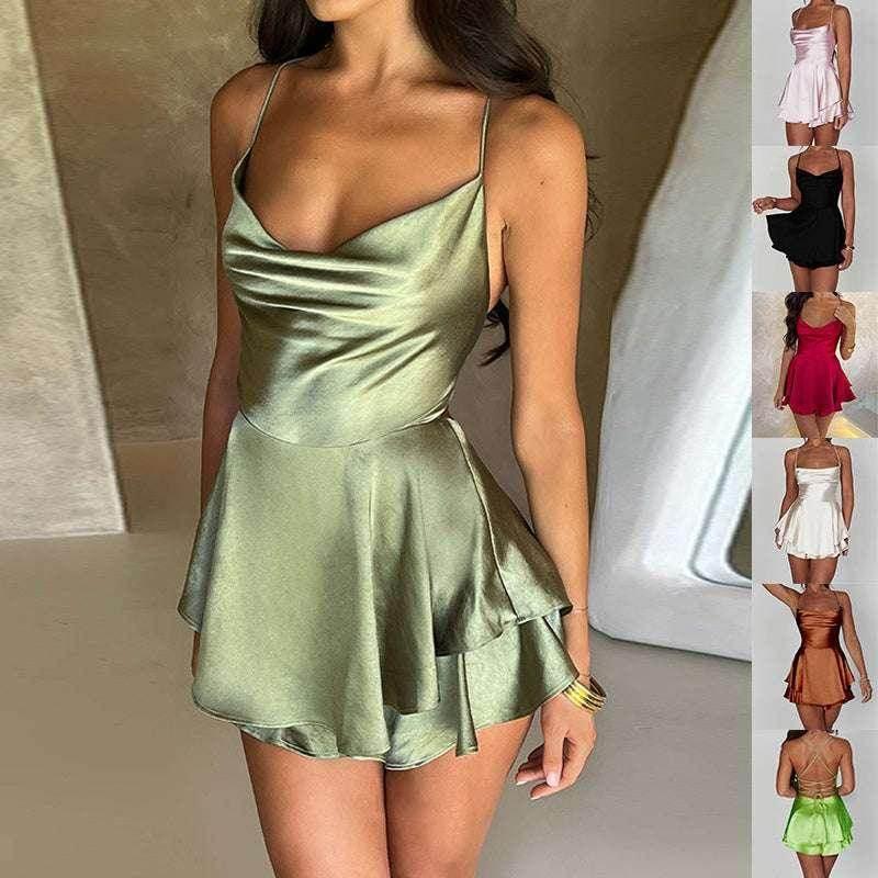Sexy Suspender Skirt for Women - A-Line Backless Dress - ZA-Zola