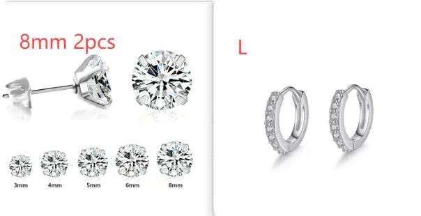 White Diamond Stud Earrings for Everyday Elegance - ZA-Zola