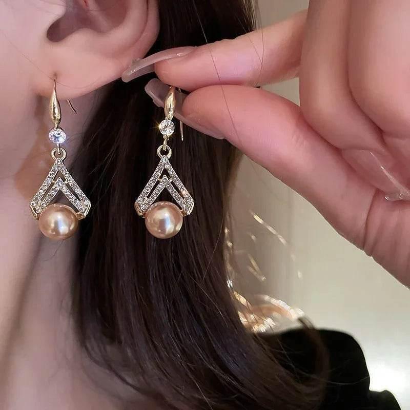 Elegant Water Drop Pearl Earrings for Women - ZA-Zola