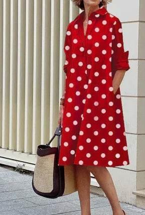 Solid Color Long Sleeve Shirt Dress for Women - ZA-Zola