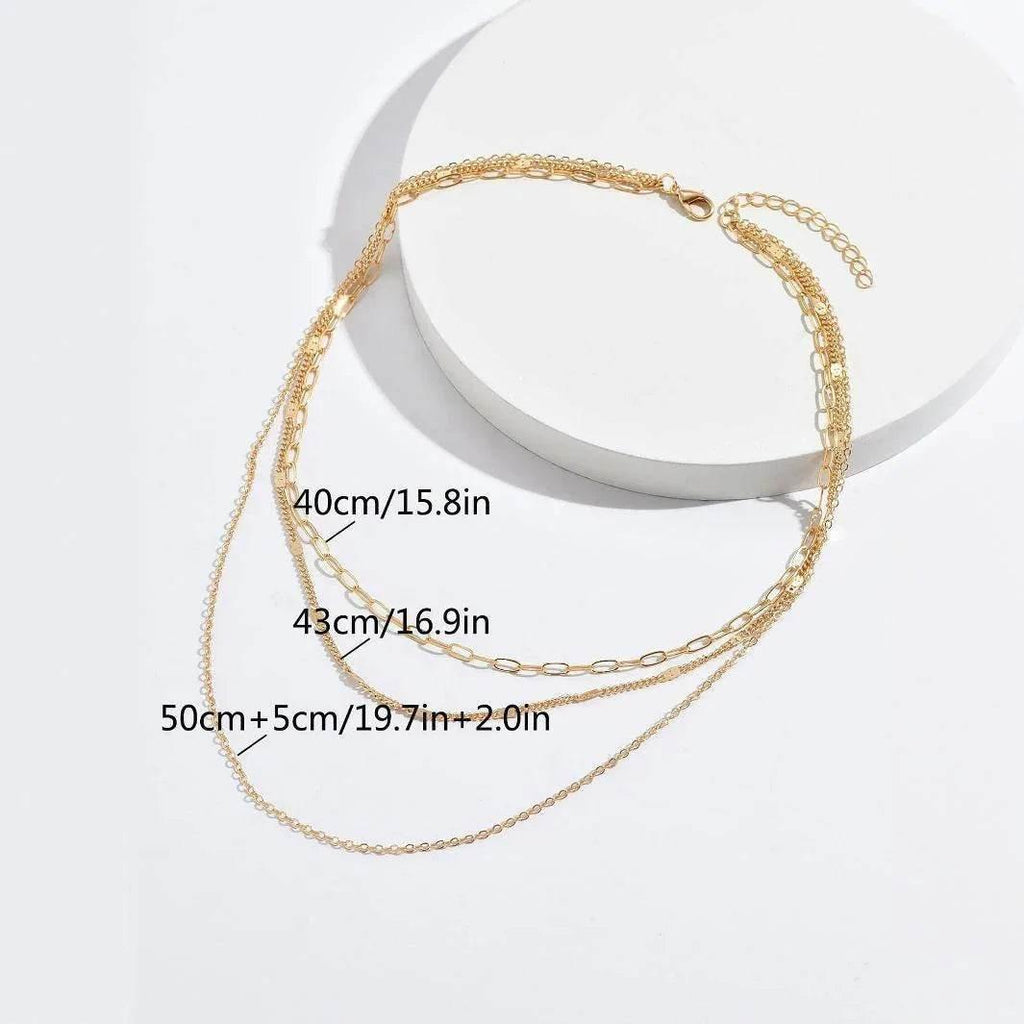 Simple Retro Geometric Multi-Layer Necklace – Buy Now - ZA-Zola