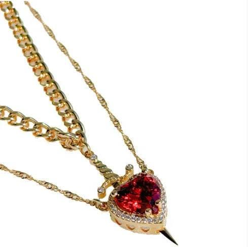 Heart & Sword Necklace Set - Gift for Couples - Buy Now! - ZA-Zola
