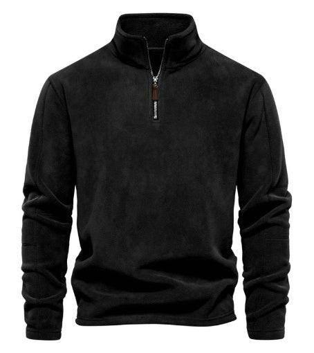 Men's Stand-Collar Fleece Sweatshirt - Winter Pullover - ZA-Zola