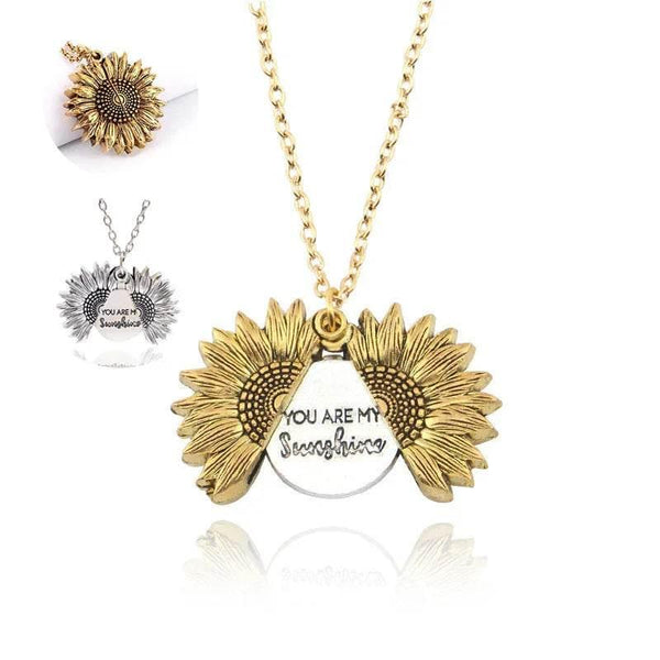 You Are My Sunshine Sunflower Pendant Necklace - ZA-Zola