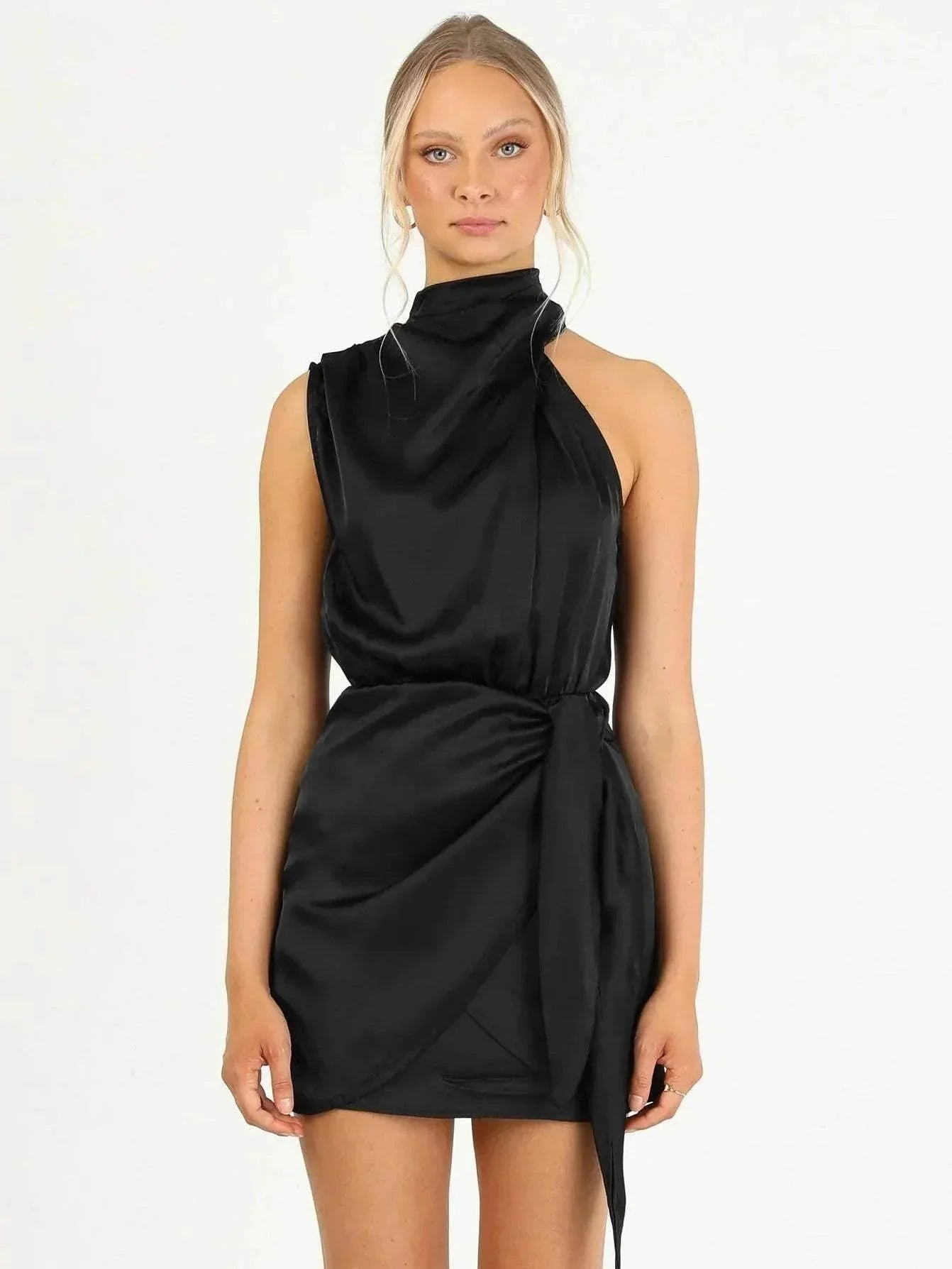 Satin Slim Fit Dress | Elegant & Chic Socialite Style - ZA-Zola