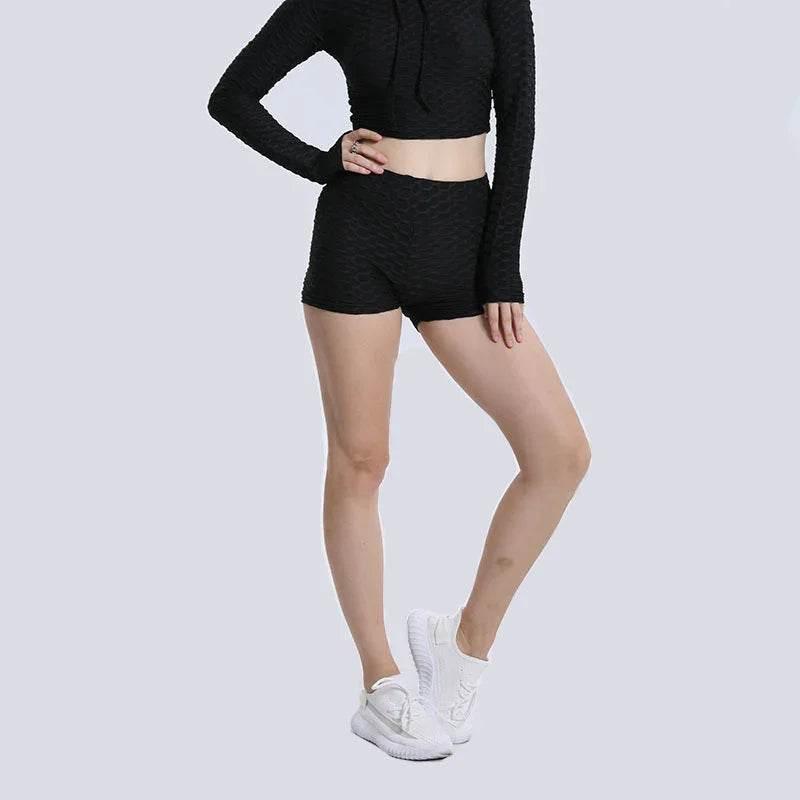 High Waist Yoga Shorts for Women - Hip Lift & Solid Colors - ZA-Zola