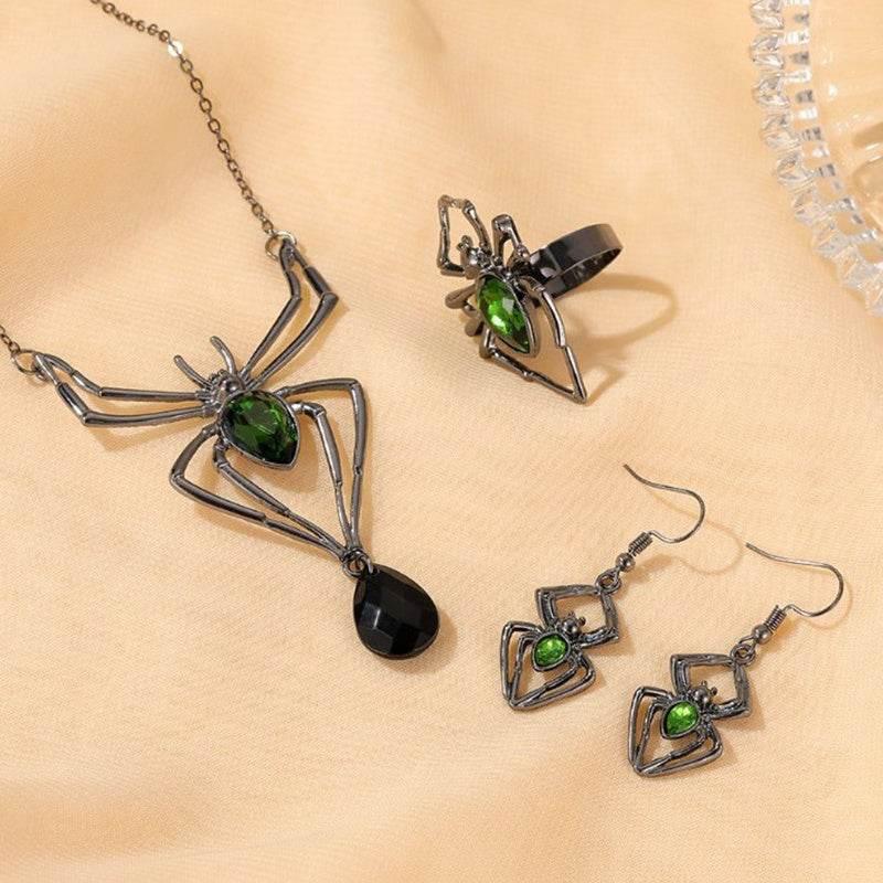 ZA-Zola Halloween Spider Necklace & Ring Set - ZA-Zola