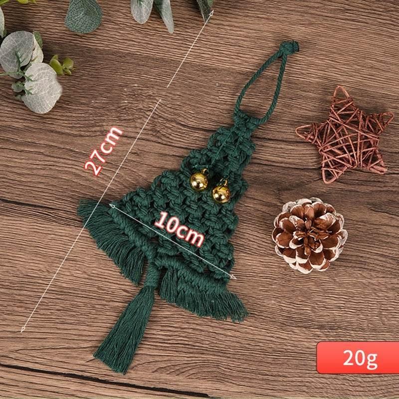 Handwoven Christmas Tree Decoration Pendant – Cotton String Ornament - ZA-Zola