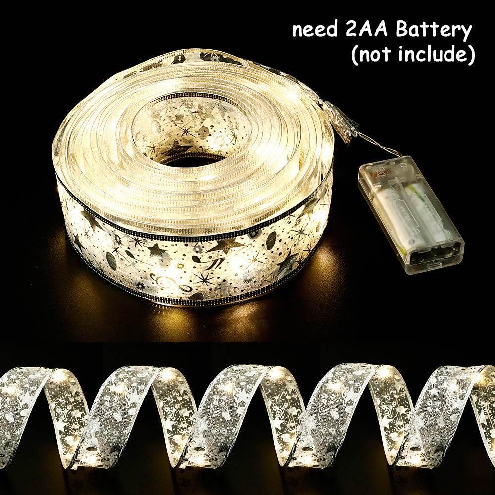 Fairy Lights Christmas Ribbon Bow Tie LED Decor - ZA-Zola