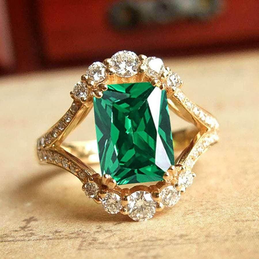Vintage Green Alloy Decorative Ring for Women - ZA-Zola
