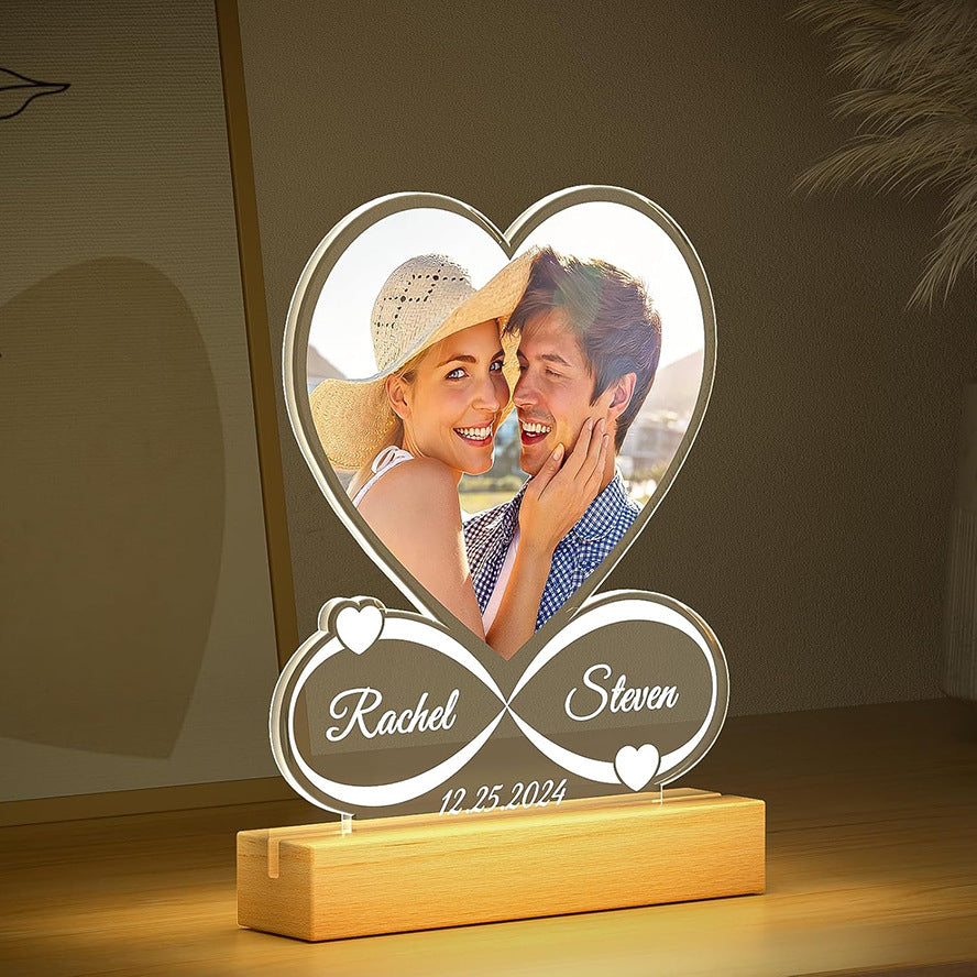 Valentine’s Day Night Light Acrylic Ornament | Personalized Photo Gift
