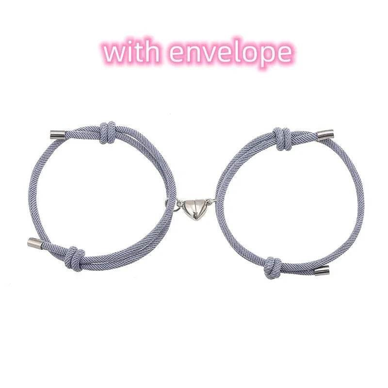 Magnetic Nylon Love Bracelet Pair – Adjustable Fit - ZA-Zola