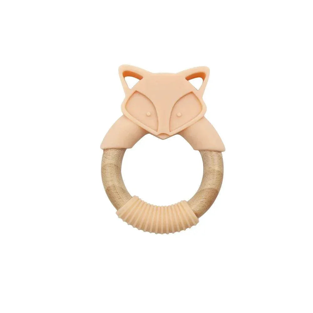 Wooden Fox Baby Teether | Safe & Soft Silicone - ZA-Zola