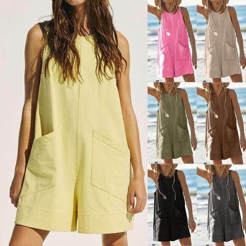 Women’s Cotton Sleeveless Summer Jumpsuit - ZA-Zola