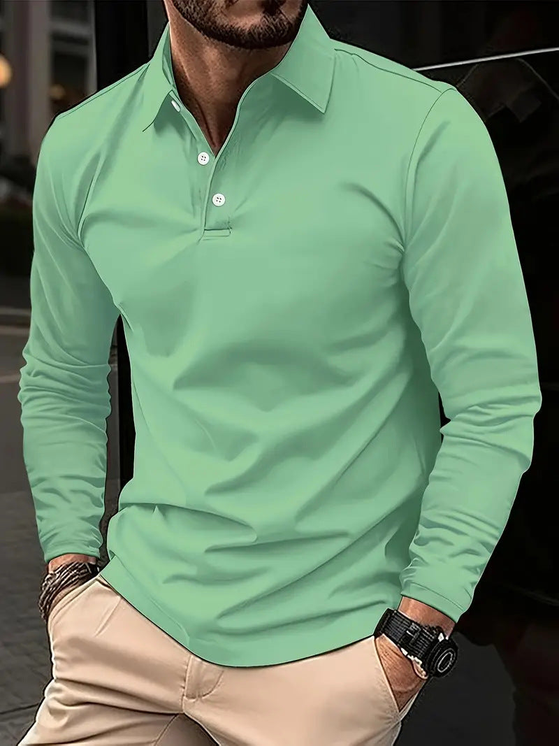 Men’s Long Sleeve Polo Casual Shirt | ZA-Zola