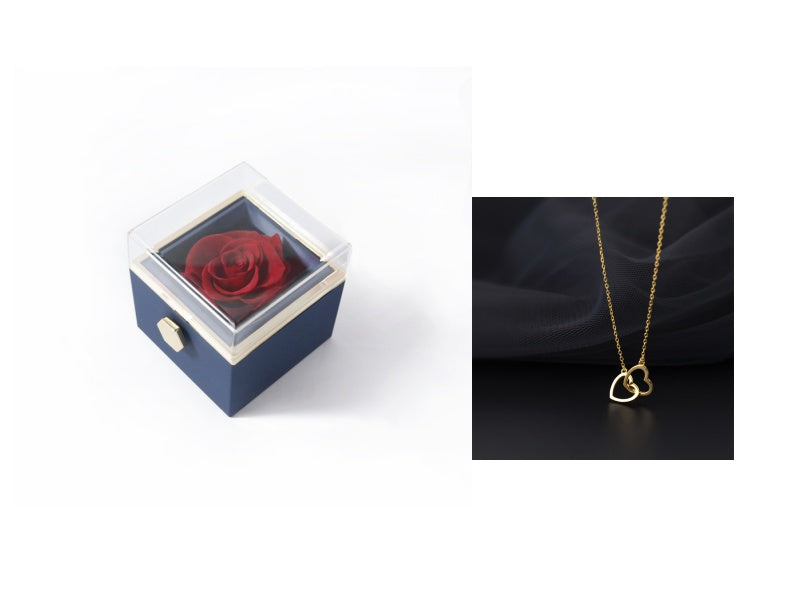 Fashion Acrylic Rotating Rose Jewelry Box | Elegant Gift Box