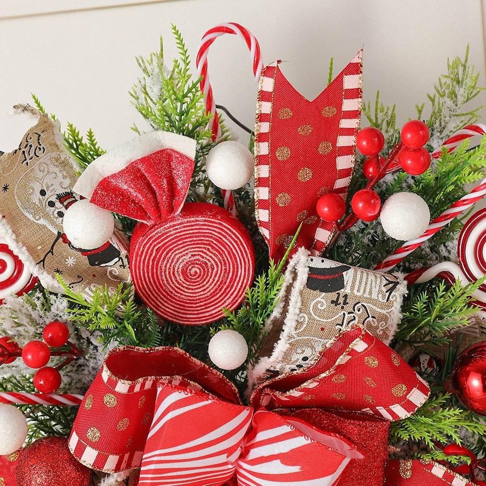 Christmas Wreath Decoration | Artificial Candy Tree Garland Ornament - ZA-Zola
