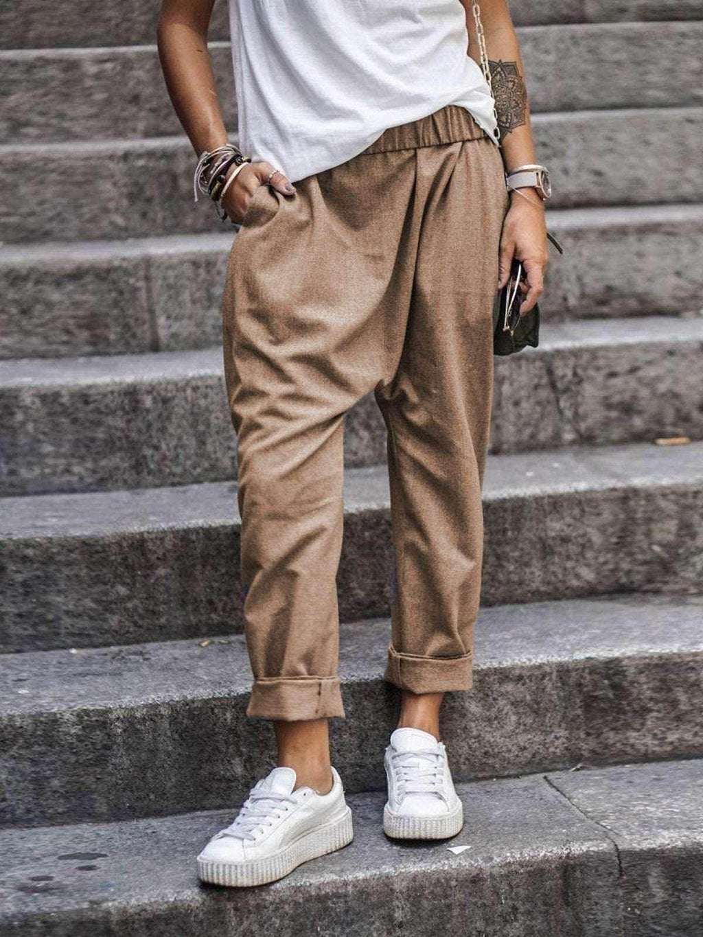 Women’s Streetwear Harem Pants with Pockets - ZA-Zola