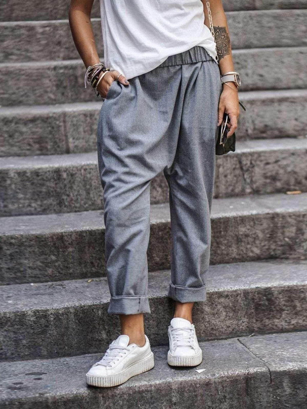 Women’s Streetwear Harem Pants with Pockets - ZA-Zola