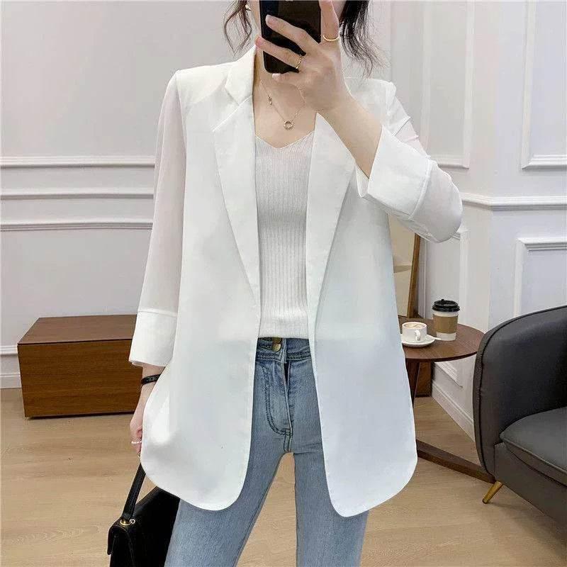 Women’s Slim Blazer Jacket with Stand Collar - ZA-Zola