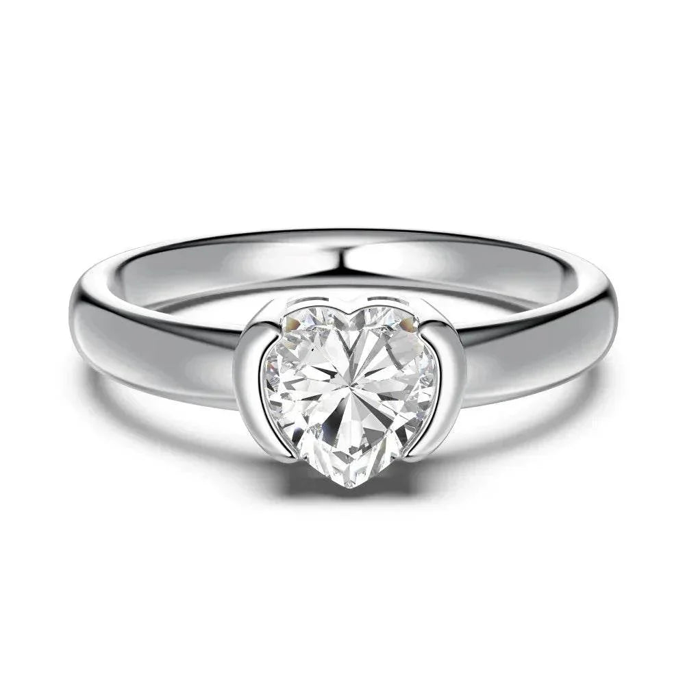 Geometric Heart Wedding Ring for Women - ZA-Zola